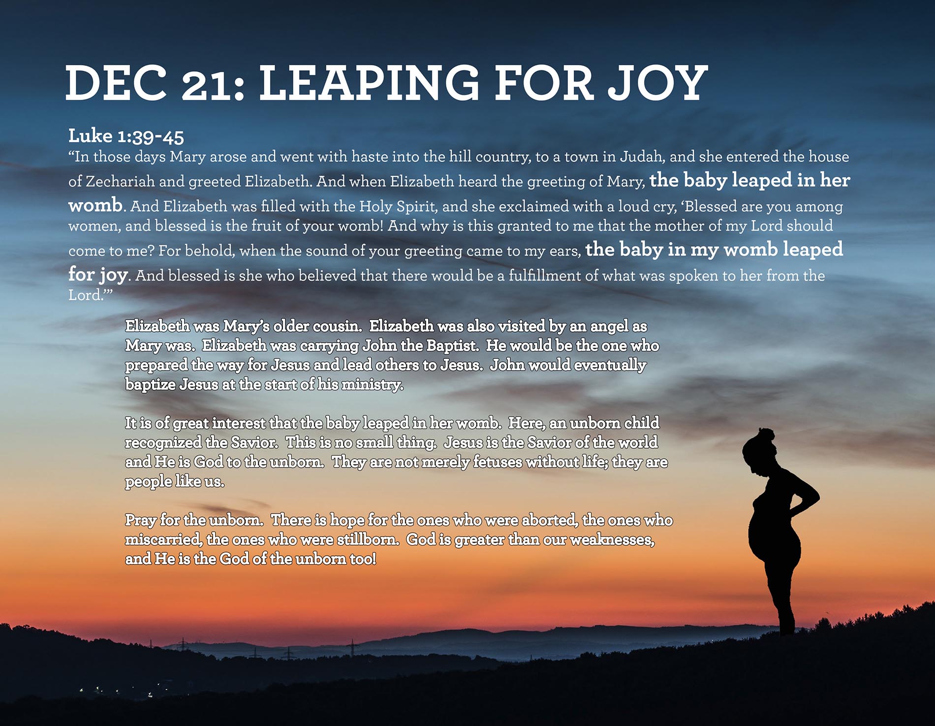 LEAPING FOR JOY Luke 1:39-45